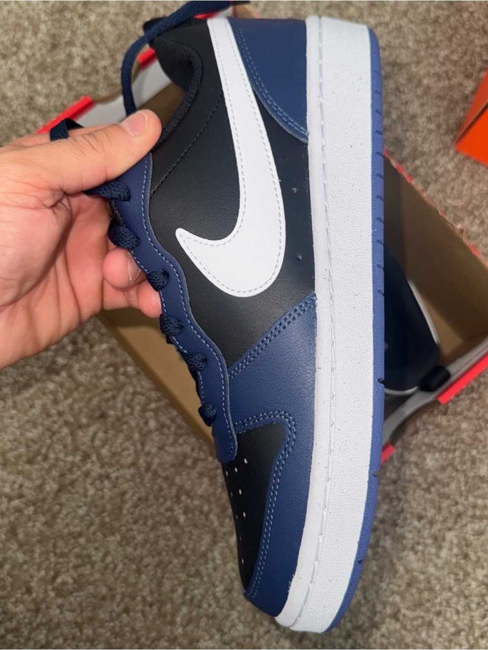 Nike Men's Navy, Black & White Low-Top Sneakers - Picture 2 of 6